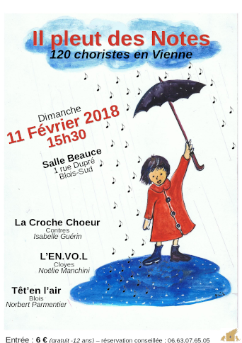 La Chorale Tet en l'air de Blois a l'ALCV avec 120 choristes : Il pleut des Notes